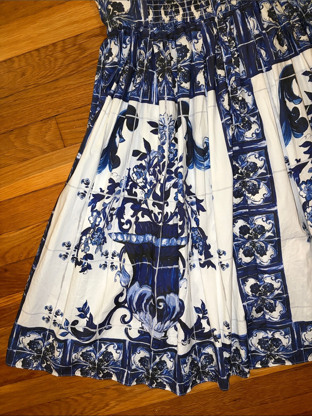 Dolce & Gabbana Bustier Midi Dress in Majolica-Print Poplin - IT 44 - US 8 - Picture 8 of 13